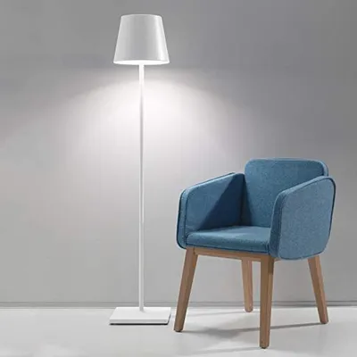 Productafbeelding van Draadloze Vloerlamp - Oplaadbare Staande Lamp - Buitenverlichting Tuin - Aanraakbediening Dimbaar - Verstelbaar 150 cm - Wit