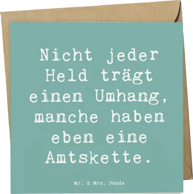 Produktbild von Mr. & Mrs. Panda Grußkarte Spruch Bürgermeister Held - Meeresbrise - Geschenk, personalisierte Geschenke, anlasskarte, Klappkarte, faltkarte, Stadtverwaltung, Berufsleben