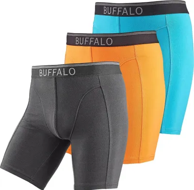Produktbild von Buffalo Langer Boxer Boxershorts für Herren 3 -teilig türkis, orange, schwarz Größe XXL