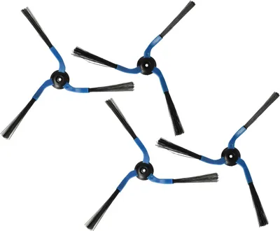Produktbild von vhbw 4x Seitenbürste kompatibel mit Samsung Navibot VCR8830, VCR8843 Saugroboter - Reinigungsbürsten Set, links/rechts, schwarz / blau, 3-armig