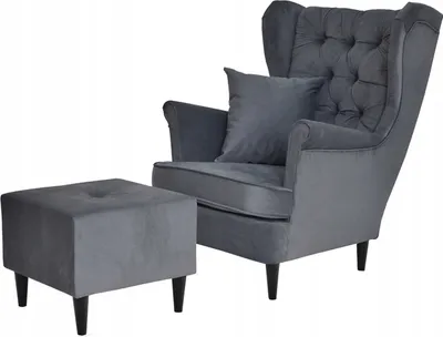 Produktbild von Family Meble Ohrensessel mit Hocker Gaja Relaxsessel Skandinavisch Bequemer Sessel Loungesessel Fernsehsessel Wohnzimmer Schlafzimmer Büro (AMORE 32)