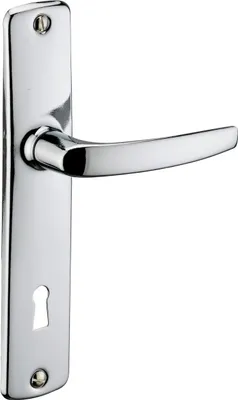 Image de Ensemble de poignées pour porte intérieure Abbeville trou de clé, carré 7mm, entr'axes 165mm, chromé - THIRARD