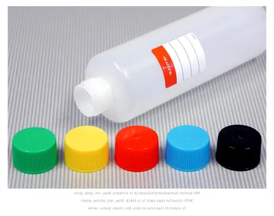 Produktbild von Octopus 10 Plastikflaschen 250 ml, rund mit bunten Deckeln (leer)