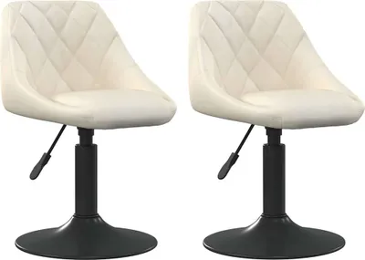 Image de Chaises pivotantes à manger lot de 2 Crème Velours