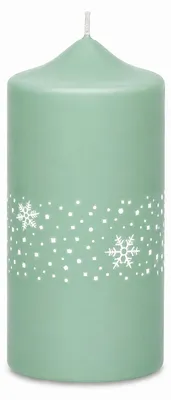 Produktbild von Adventskerzen Nevis in Samtlook Salbei 12 x 6 cm, 4er Set