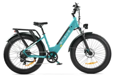Imagen del producto de ENGWE E26 - Fatbike eléctrica con candado de cadena - 26 pulgadas - Motor 250W - Autonomía 75 km - 7 velocidades - Frenos de disco hidráulicos - Batería 768Wh - Cuadro bajo - Azul