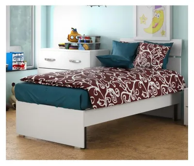 Immagine prodotto di Letto singolo in legno colore bianco frassinato