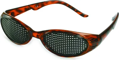 Produktbild von Rasterbrille 415-KMP, braun marmorierter Rahmen - quadratischer Raster