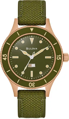 Immagine prodotto di Orologio da uomo Bulova modello 98A324 con cinturino verde quadrante Luenet