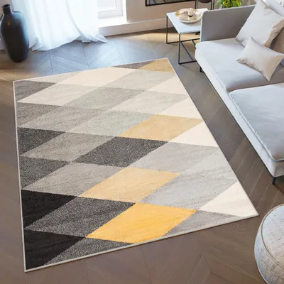 Obrázek produktu pro Tapiso Koberec LAZUR Moderní žlutá krémová šedá Pokoj pro mladé ÖKOTEX 200 x 290 cm
