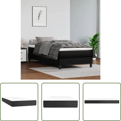 Produktbild von The Living Store Taschenfederkernmatratze Schwarz 120x190x20 cm Kunstleder