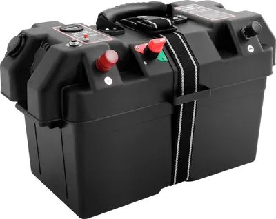 Produktbild von Batteriekasten, tragbares Design, LED-Spannungsanzeige, schwarz