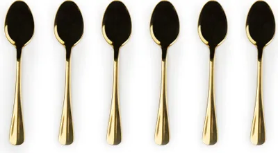Immagine prodotto di Excelsa set 6 cucchiaini in acciaio dorato 14,5xH1,5x3 cm oro