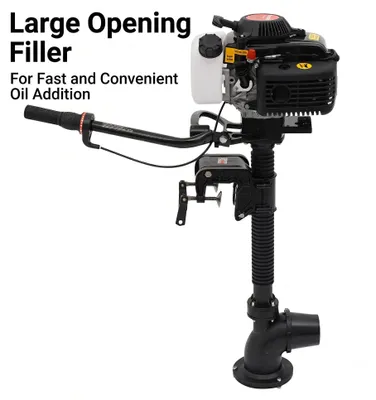 Produktbild von Außenbordmotor Boot - 55cc 4-Takt 4PS Jetpumpe - Luftgekühlt - CDI-Zündung - 1,1 l integrierter Tank - Handstart - Für Schlauchboot und Angelboot - Schwarz