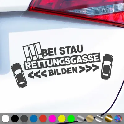 Produktbild von PantherPixel Rettungsgasse Aufkleber Bei Stau bilden freihalten Sticker Auto Geschenkidee Farbe Dunkelgrau
