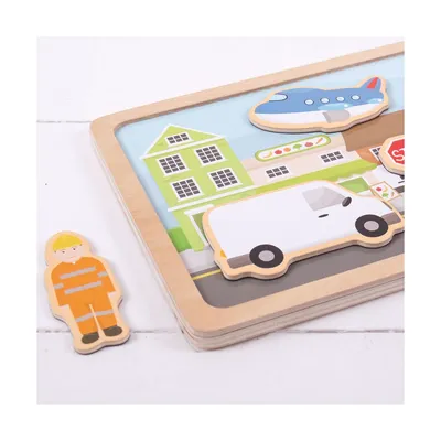 Produktbild von Bigjigs Toys magnetische Puzzlestadt