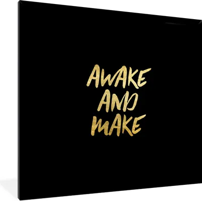 Produktbild von MuchoWow® Gerahmtes Poster Zitat - Kreativ - Gold - Schwarz 40x40 cm - Poster mit Schwarzem Bilderrahmen Wandposter Rahmen Foto Bilder - Mit Rahmen - Wanddekoration Schlafzimmer