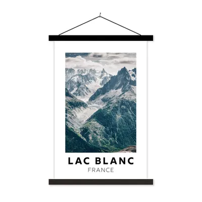 Produktbild von MuchoWow® Textilposter Frankreich - Berge - Schnee 40x60 cm mit schwarzem Rahmen - Wanddekorationen