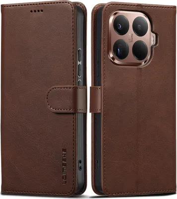 Produktbild von Hülle für Xiaomi 15T Pro, Klapphüllen Brieftasche Leder Magnetverschluss Ständer Schutzhülle Braun