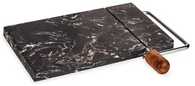 Produktbild von Schneidebrett of schwarzem Holz of Akazienmarmor (15 x 1,5 x 22 cm)