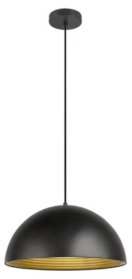 Image de SLV FORCHINI M 40, Lampe à suspension, E27, longueur de suspension 150cm, 1x max. 40W, noir mat / or mat 1008536