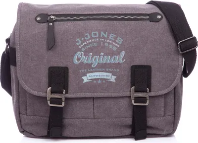 Zdjęcie produktu dla Torba Męska Na Ramię Na Dokumenty Do Pracy Na Studia Płócienna w stylu Vintage Canvas Ze Skórą Szara