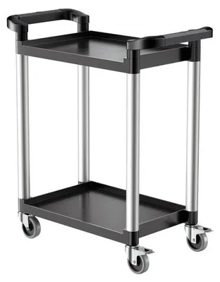 Zdjęcie produktu dla Dwustopniowy wózek serwisowy 136 kg - Uniwersalny wózek narzędziowy 800x410x945 mm - Wózek narzędziowy do warsztatów i magazynów