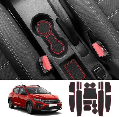 Produktbild von Antirutschmatten rot Mittelkonsole Becherhalter Matte für Auto Innenausstattung