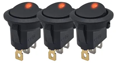 Produktbild von ProRide Wippschalter ON/OFF KCD2-12, 3-polig, rund, 12 V/20 A, 3 Stück
