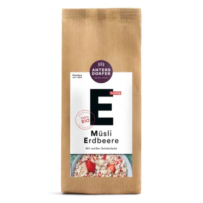 Produktbild von E - Müsli Erdbeere mit weißer Schokolade 375g
