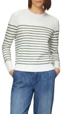 Produktbild von s.Oliver 2161704.73G1.34, Pullover, Erwachsener, Weiblich, Cremefarben, Leger, Gestreiftes Muster