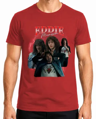 Produktbild von Eddie Munson Hellfire Club Stranger Metal Geschenk Vintage Serie Herren T-Shirt, Rot, L