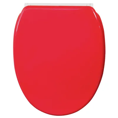 Obrázok produktu pre SANILO® WC sedadlo s automatickým spúšťaním a rýchlym systémom upevnenia, červené. Toaletové sedadlo priamo od výrobcu. (Alternatívne: Toaletový kryt, sedadlo na toaletu, WC kryt, WC sedadlo.)