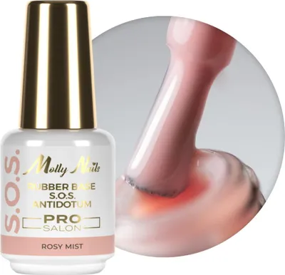 Produktbild von Kautschukbasis für flexible Nägel, Maniküre und Pediküre, für Nailart S.O.S. Antidotum Pro Salon Molly Nails Rosy Mist 15g