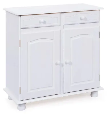 Productafbeelding van Commode van massief hout met 2 deuren, in de kleur wit