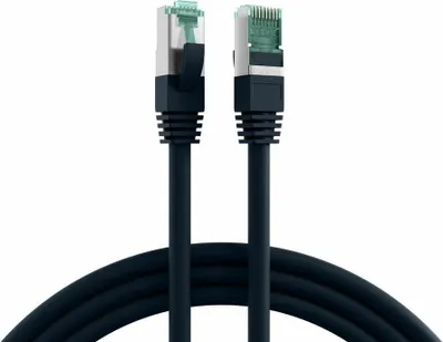 Produktbild von EFB RJ45 Patchkabel S/FTP Cat6A LSZH Schwarz Laenge 1m 4x2xAWG27/7 nach TIA/EIA568B geschirmt Uebertragungsstandards 10Gbit