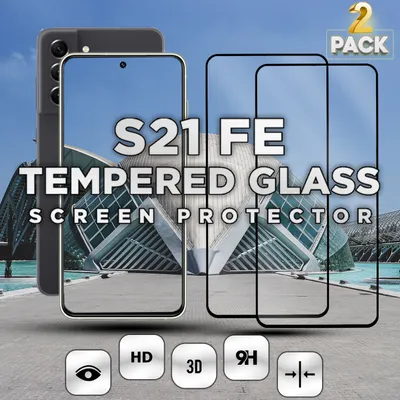 Zdjęcie produktu dla 2-częściowy ochraniacz ekranu Samsung Galaxy S21 FE - szkło pancerne o twardości 9H - 3D