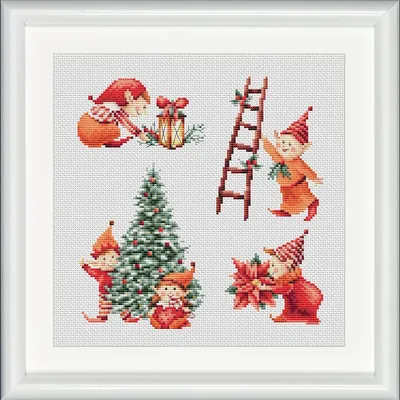 Obrázek produktu pro Vyšívací sada Dutch Stitch Brothers "Christmas Elves 1 Aida", počítaná