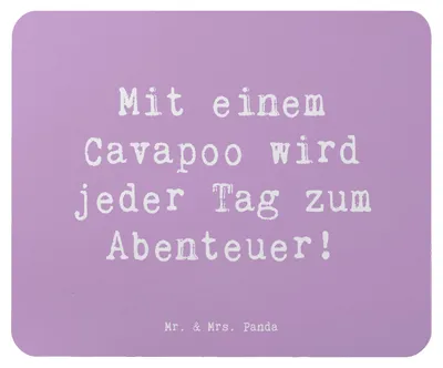 Produktbild von Mr. & Mrs. Panda Mousepad Spruch Cavapoo Abenteuer - Lavendeltraum - Geschenk, Hunde, intelligente, Hunderassen, mousematte, freundliche, Charakter, Familienhund, Freude