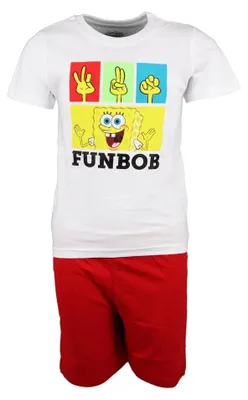 Produktbild von Spongebob Schwammkopf Kinder kurzarm Pyjama Schlafanzug – Rot / 104
