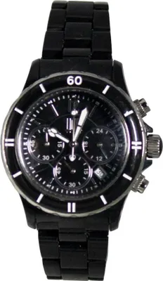Produktbild von Light Time Armbanduhr Chronograph Damen Kunststoff Datum Schwarz Silber L115C