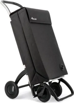 Obrázok produktu pre Nákupný vozík Rolser Sbelta Tweed 4-kolesový – stabilný, skladací hliníkový vozík v čiernej farbe