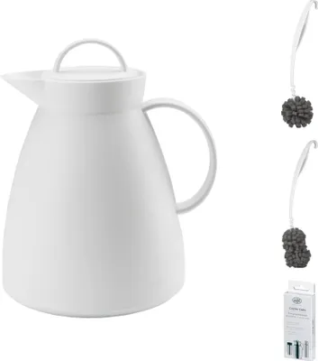 Image de alfi DAN Isolierkanne coconut white mat – Vorteilsset mit Reinigungsbürste CLEAN FIX 30 cm | HAN 935012100 | EAN 4002458450167