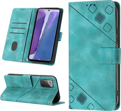 Produktbild von Hülle für Samsung Galaxy Note 20 Prägung Flip Leder Brieftasche Schutzhülle mit Ständer Grün