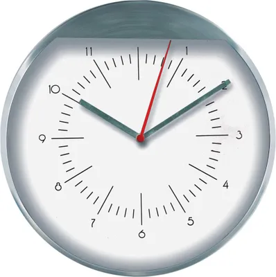 Produktbild von MPM-Quality Muzi Wanduhr Metall Silber/Weiß 25 x 25 cm