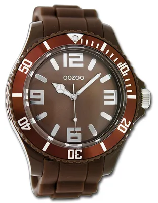 Produktbild von Oozoo Timepieces Damenuhr schimmernd Quarzuhr mit Silikonarmband braun D3UOC4658A