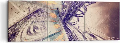 Produktbild von Bild auf Leinwand - Leinwandbild - Abstraktion modern - 120x40cm - Wand Bild - Wanddeko - Leinwanddruck - Bilder - Kunstdruck - Wanddekoration - Leinwand bilder - Wandkunst - CA120x40-4057