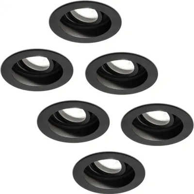 Produktbild von hoftronic LED Einbaustrahler 6x 4W GU10 6500K Schwarz IP20 schwenkbar