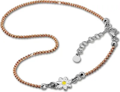 Produktbild von SilberDream Damen-Fußkette 27cm 925er Silber 333er rosevergoldet Blume SDF2224E