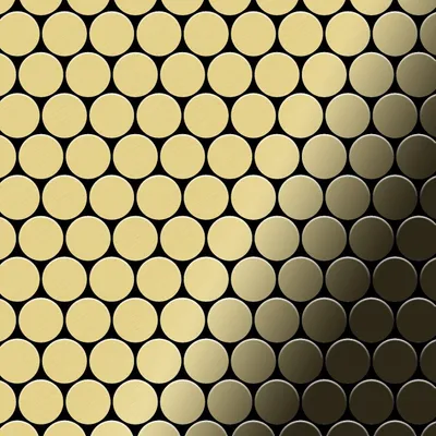 Produktbild von Mosaik Fliese massiv Metall Messing gewalzt gold 1,6mm stark Dollar-BM